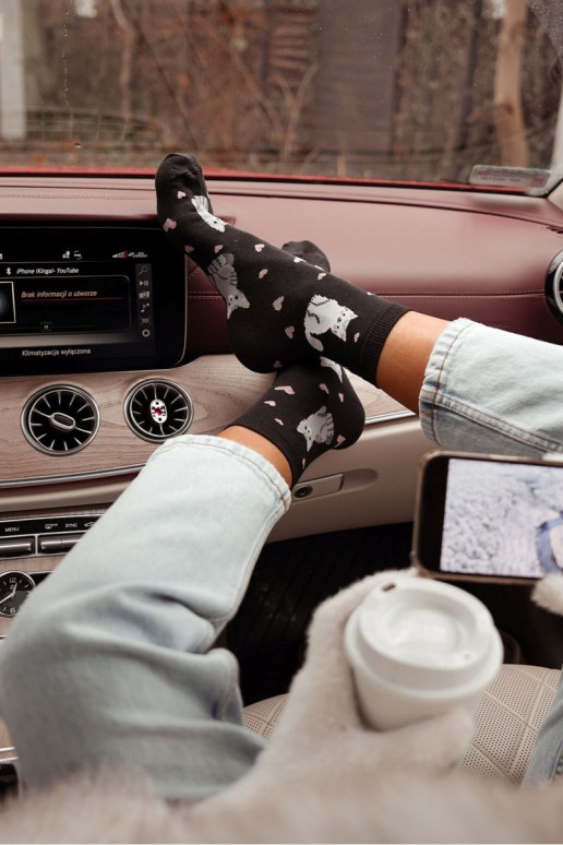 Calzini Femminile Gatti I con i cuori colore nero Calzini Femminile Gatti I con i cuori colore nero