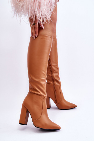 Stivali alti classici con tacco marroni Tai Turiyra 2