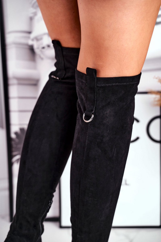 Stivali alti al ginocchio in ecopelle scamosciata colore nero Can't Stop Stivali alti al ginocchio in ecopelle scamosciata colore nero Can't Stop