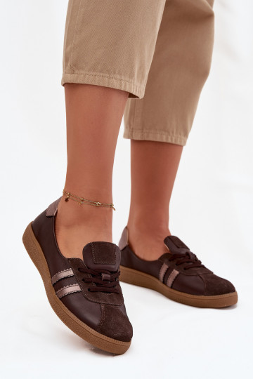 Scarpe in pelle scamosciata per donna, tipo barefoot, Zazoo N1341 color cioccolato 2