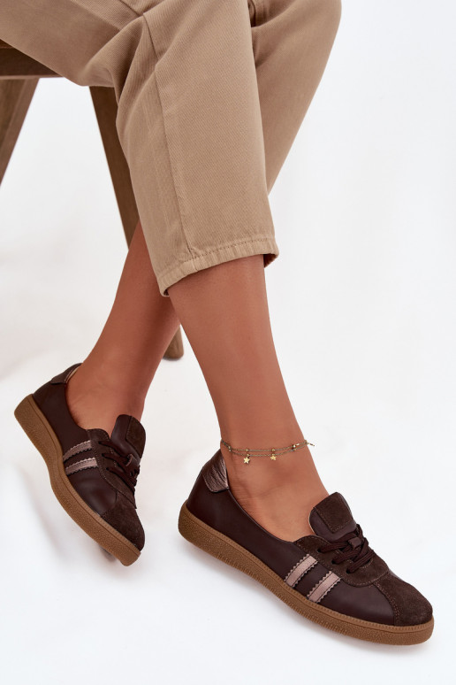 Pelle dalla pelle scamosciata scarpe Femminile Typu Barefoot Zazoo N1341 CzekoladoAe