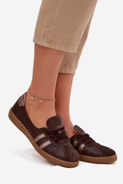 Pelle dalla pelle scamosciata scarpe Femminile Typu Barefoot Zazoo N1341 CzekoladoAe