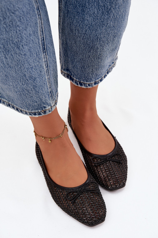 Ballerine Con treccia I Kokardką colore nero Belirra