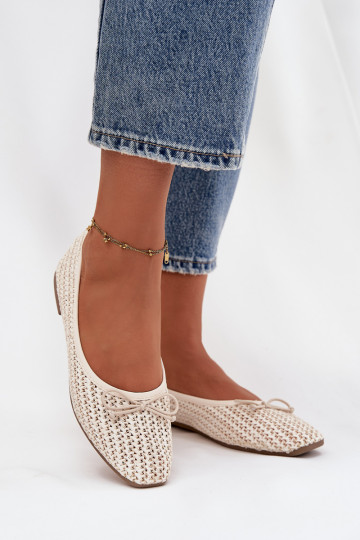Ballerine Con treccia I Kokardką colore avorio Belirra 2