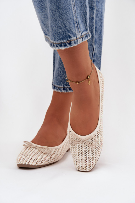 Ballerine Con treccia I Kokardką colore avorio Belirra