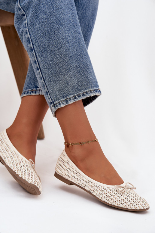 Ballerine Con treccia I Kokardką colore avorio Belirra
