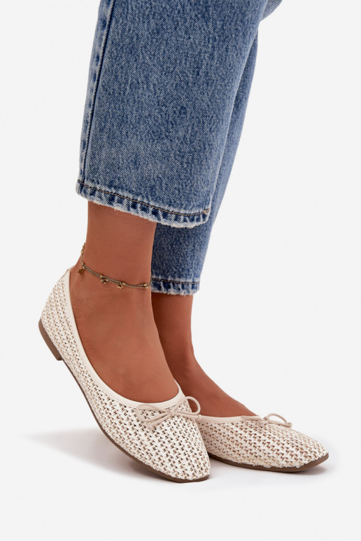 Ballerine Con treccia I Kokardką colore avorio Belirra