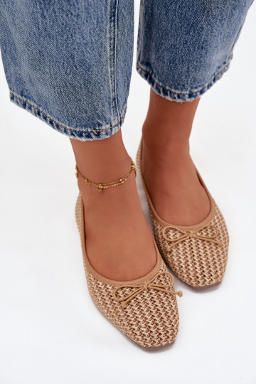 Ballerine Con treccia I Kokardką colore marrone Belirra