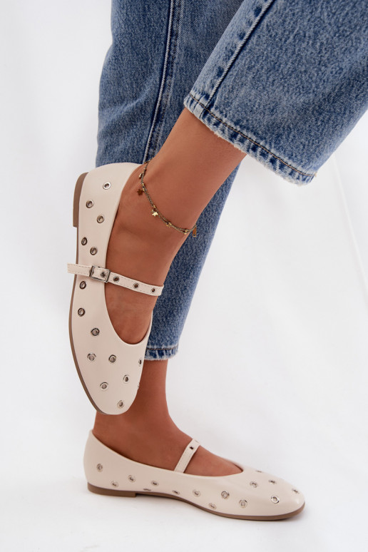 Ballerine Femminile Ze color argentomi Elementami beige Deverivon