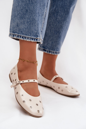 Ballerine Femminile Ze color argentomi Elementami beige Deverivon 2