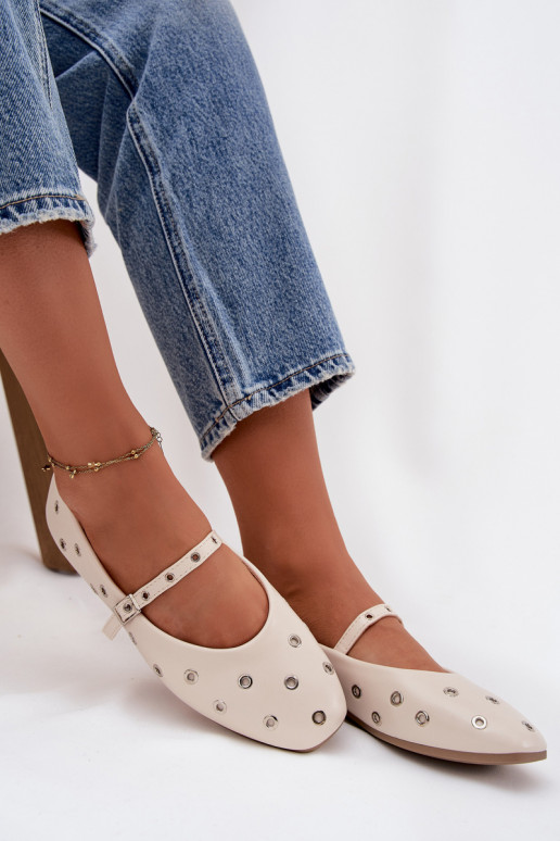 Ballerine Femminile Ze color argentomi Elementami beige Deverivon