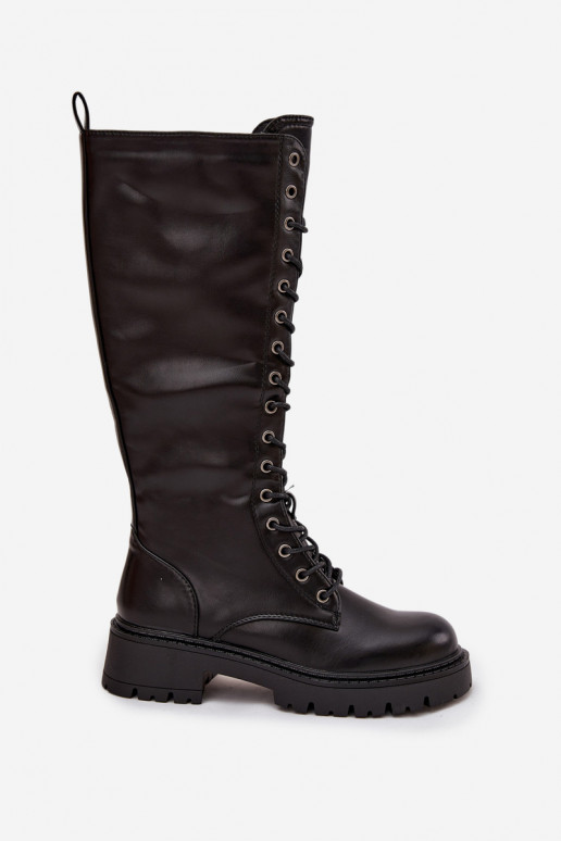 riscaldamento con lacci stivali scarpe con fiori di ciliegio Femminile colore nero Novissa