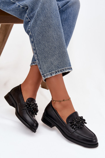 scarpe mocassini da donna con ornamenti colore nero Murelle