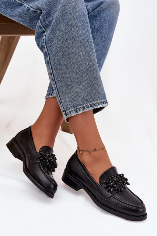 scarpe mocassini da donna con ornamenti colore nero Murelle