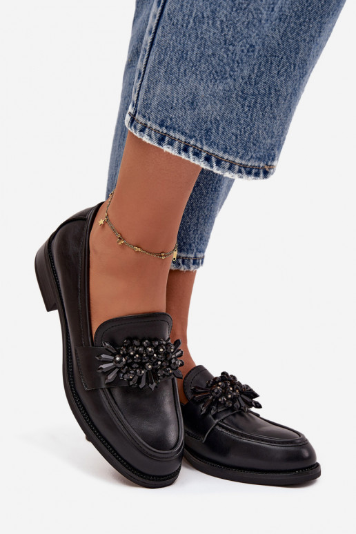 scarpe mocassini da donna con ornamenti colore nero Murelle