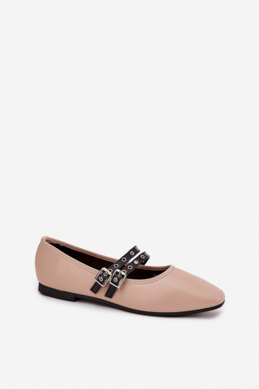 Ballerine Femminile con strisce beige Deliora