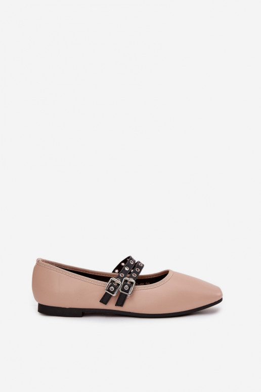 Ballerine Femminile con strisce beige Deliora
