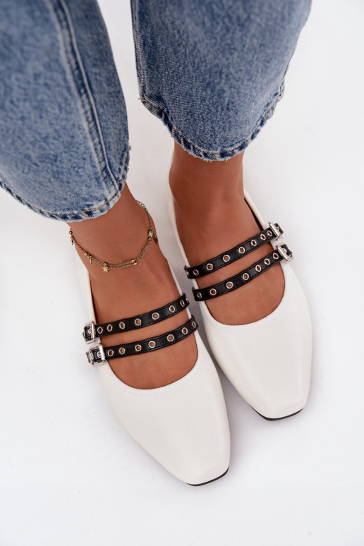 Ballerine Femminile con strisce Colore bianco Deliora