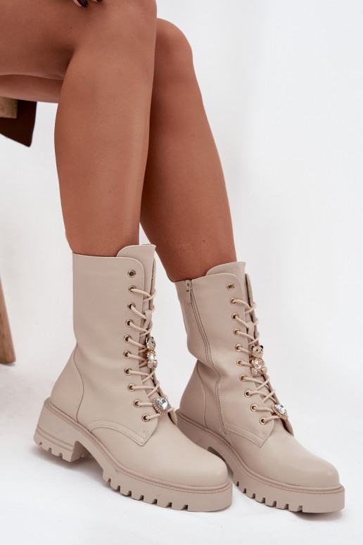 Stivaletti da lavoro FemminilePrzypinkami Orsi di peluche con i cuori beige Iravine