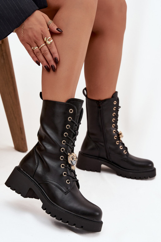 Stivaletti da lavoro Femminile con ornamenti colore nero Jorayne