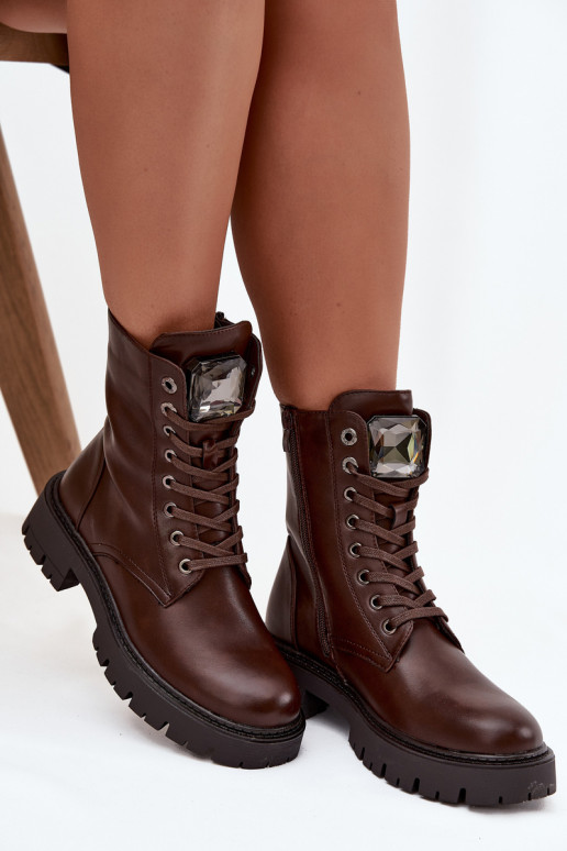 Stivaletti da lavoro FemminileOzdoba Eko Pelle CzekoladoAe Karessa