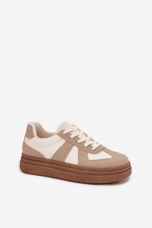 Scarpe modello sneakers Femminile con una piattaforma beige Dovina