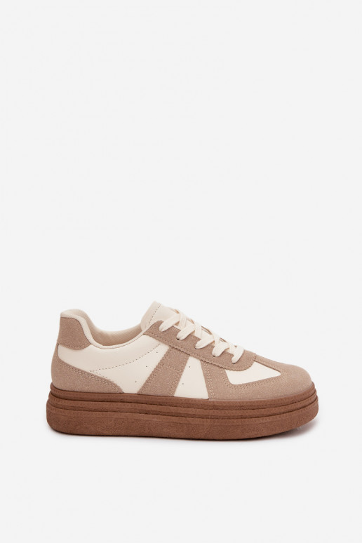 Scarpe modello sneakers Femminile con una piattaforma beige Dovina