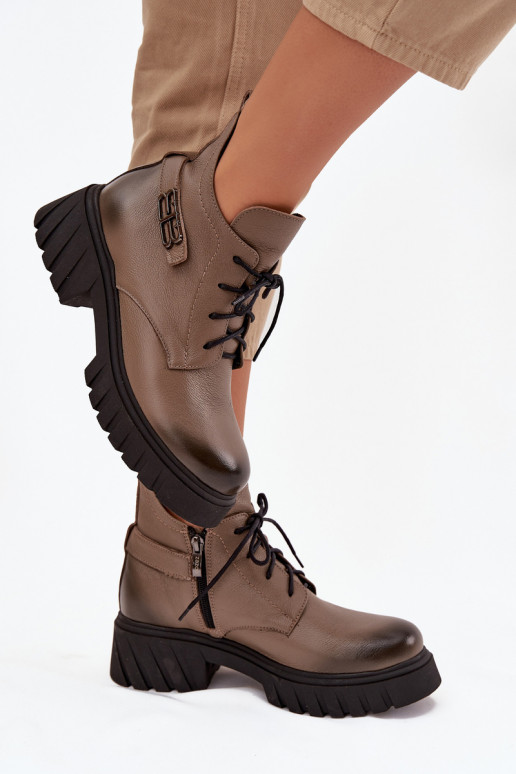 Zazoo 60483 Stivali da donna Con piano basso riscaldamento beige