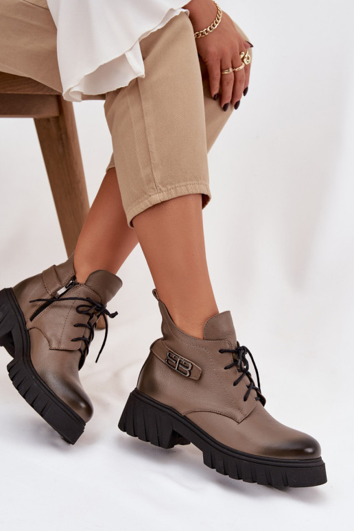 Zazoo 60483 Stivali da donna Con piano basso riscaldamento beige