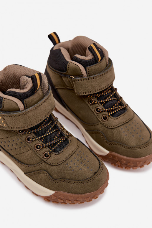 scarponi da trekking Infantile con chiusure adesive colore kaki Pavisse