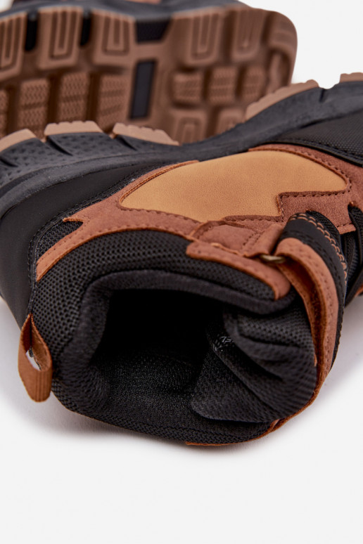 Stivali invernali Trekking Infantile con chiusure adesive riscaldamento colore marrone Miravie