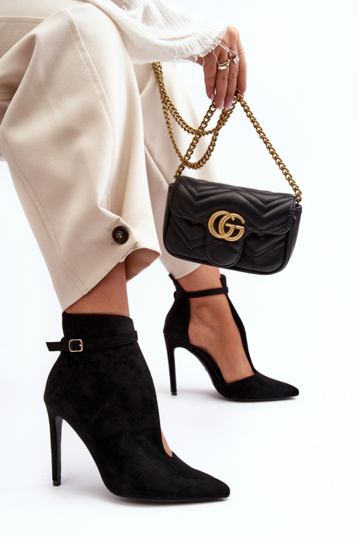 Scarpe scamosciate Femminile con tacchi sottili colore nero Amalundi