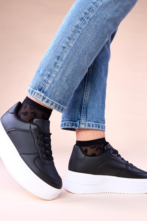 Scarpe sportive nere con piattaforma...
