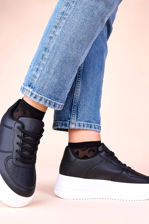 Scarpe sportive nere con piattaforma...