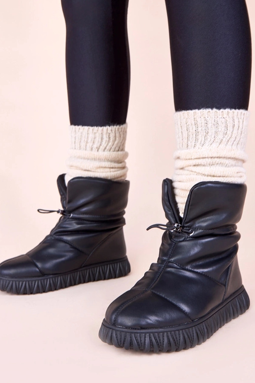 Stivali neri da neve in pelle...