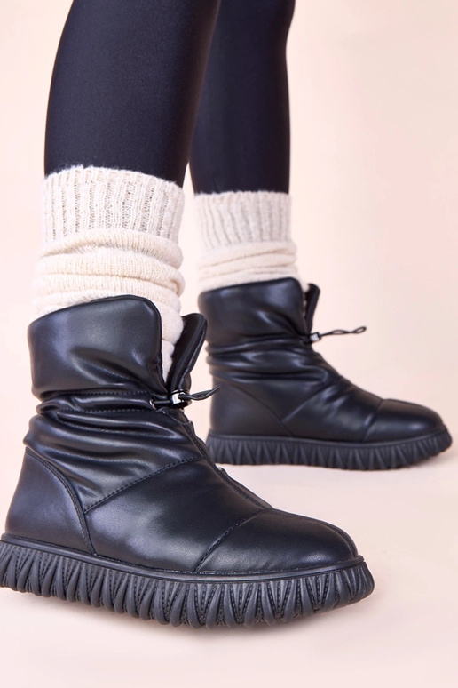 Stivali neri da neve in pelle...