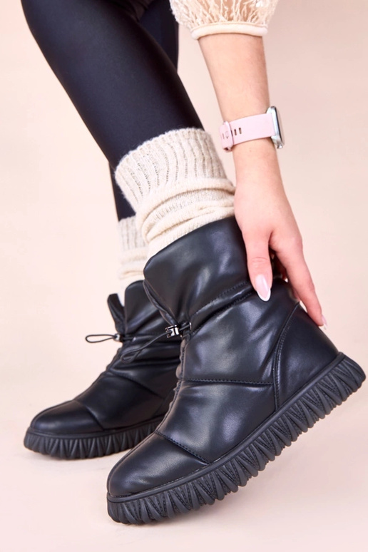 Stivali neri da neve in pelle...