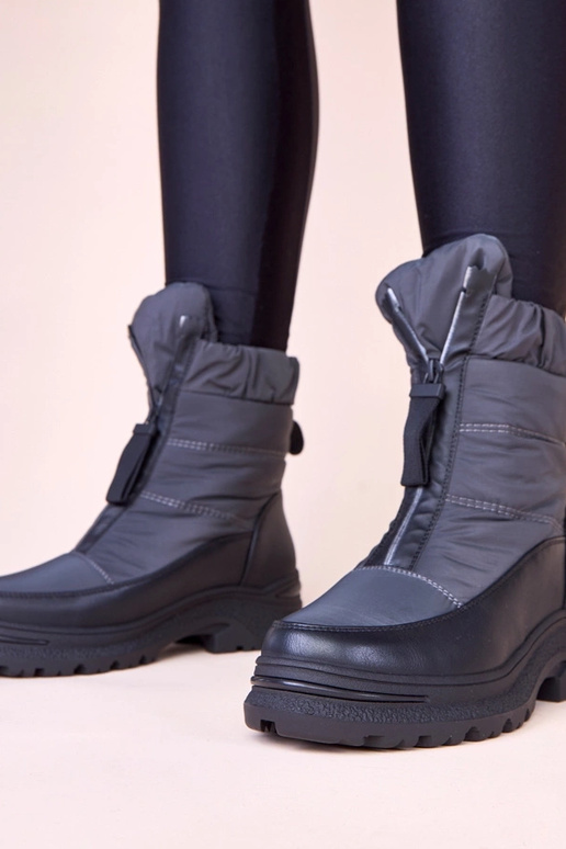 Stivali grigi da neve con cerniera Hina