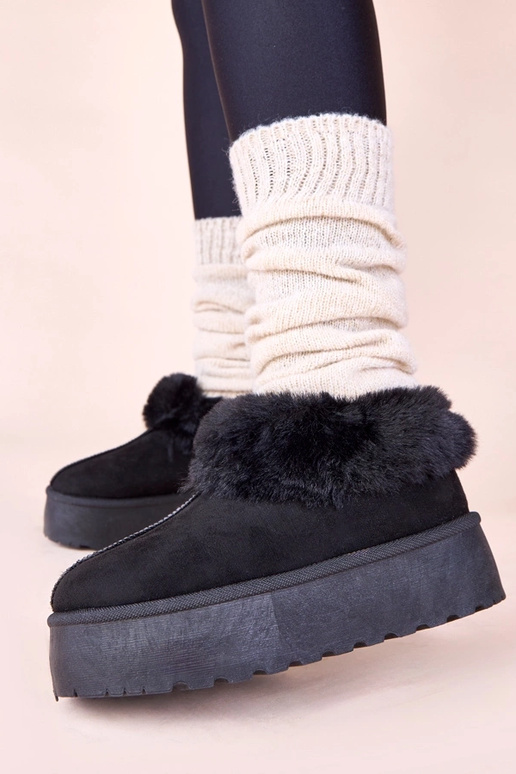 Stivali neri da neve con pelliccia Deesi