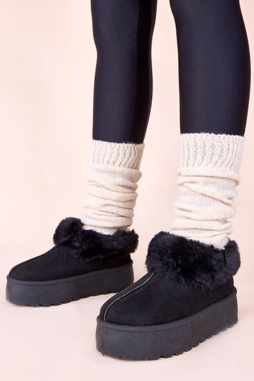 Stivali neri da neve con pelliccia Deesi