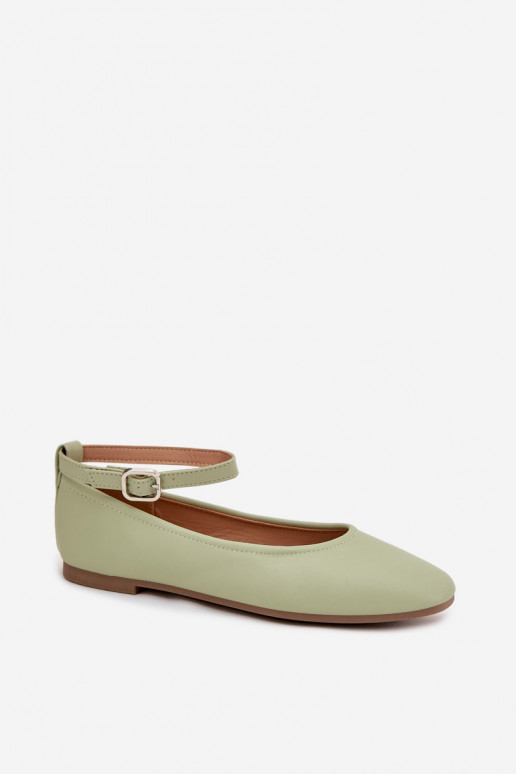 Ballerine Femminile con cinghie I con fibbie colore verde Janelor