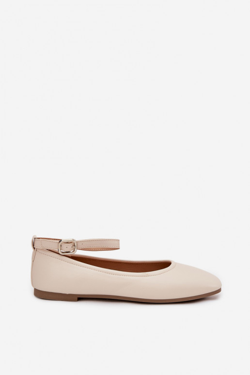Ballerine Femminile con cinghie I con fibbie beige Janelor