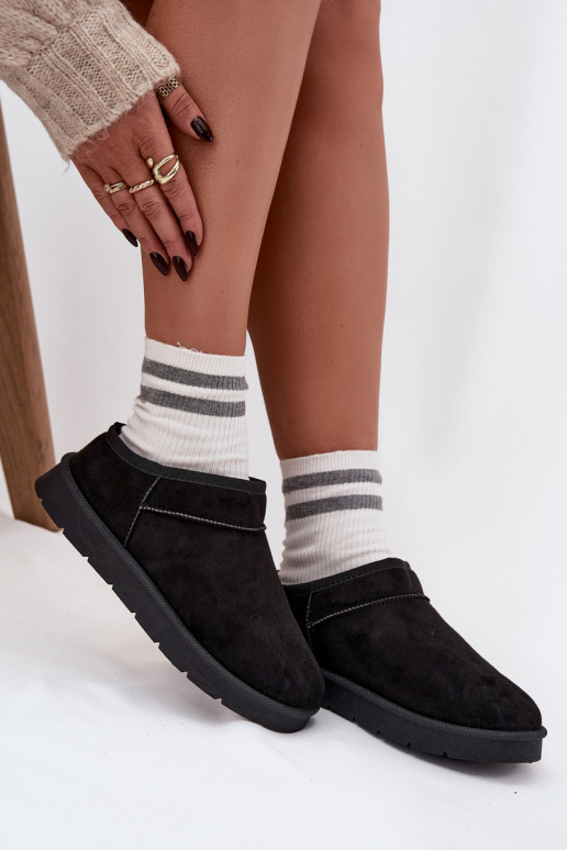 Stivali da neve Femminile riscaldamento con pelliccia all interno colore nero Serenne