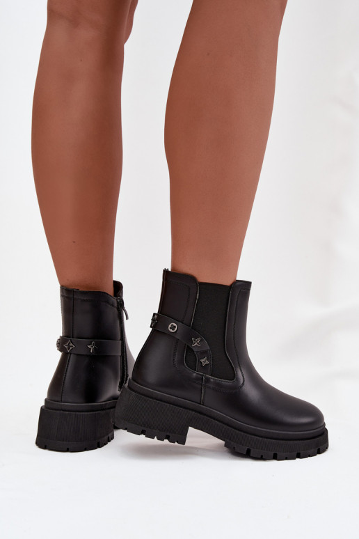 stivali alla moda Al Castello Con decorazionii Detalami riscaldamento colore nero Verisse