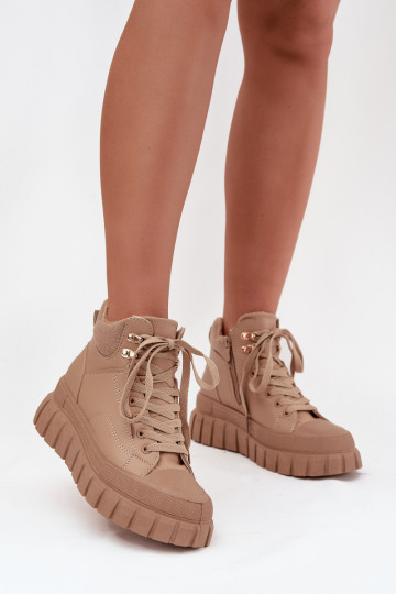 Femminile riscaldamento Stivali scarpe con una piattaforma colore marrone Carenna 2