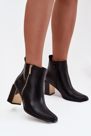 Stivaletti donna in pelle artificiale color nero "Camilyn" 2