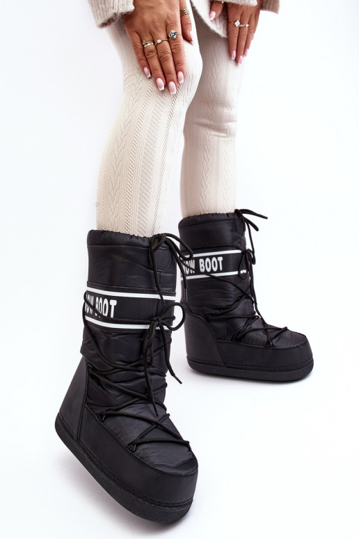 Femminile Alto Stivali da neve colore nero Venila