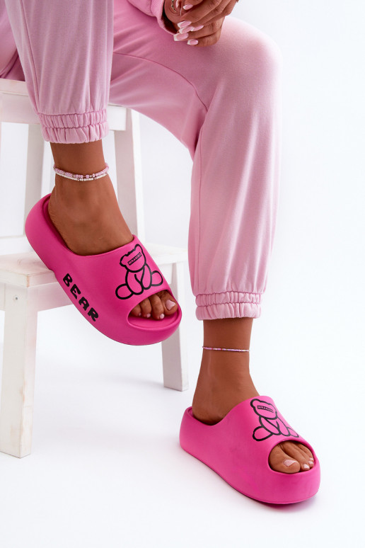 Pantofole leggere Pantofole da donna con suole massicce alla moda Con Orso colore rosa Lamira