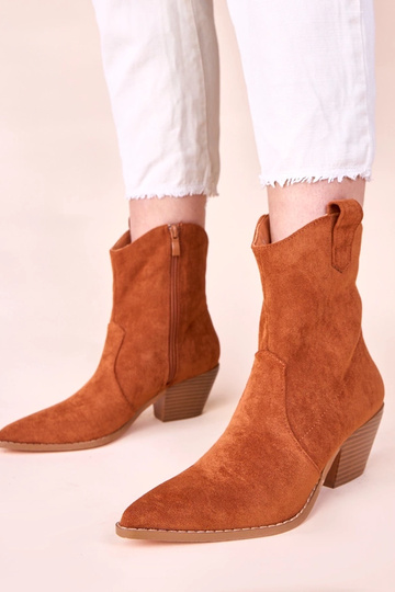 Stivaletti cowboy marroni con tacco Alka 2