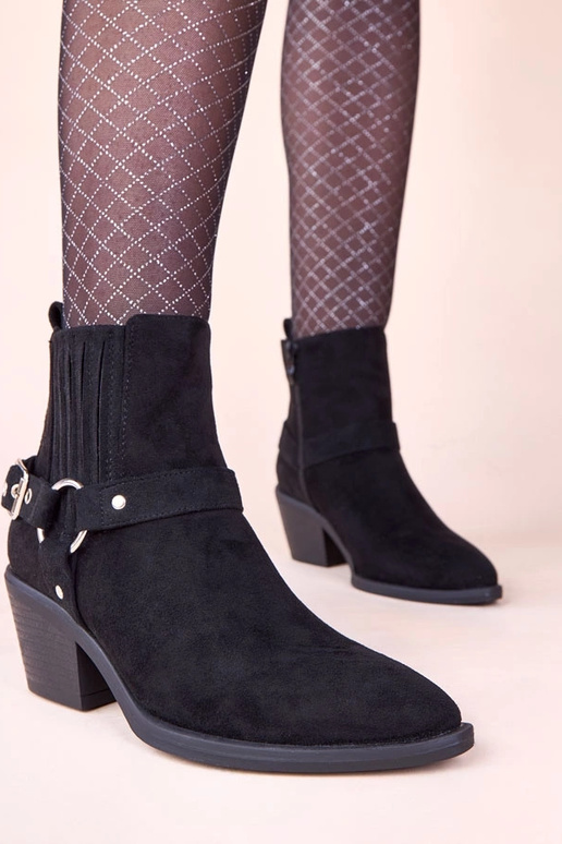 Stivaletti neri con tacco e fibbie...